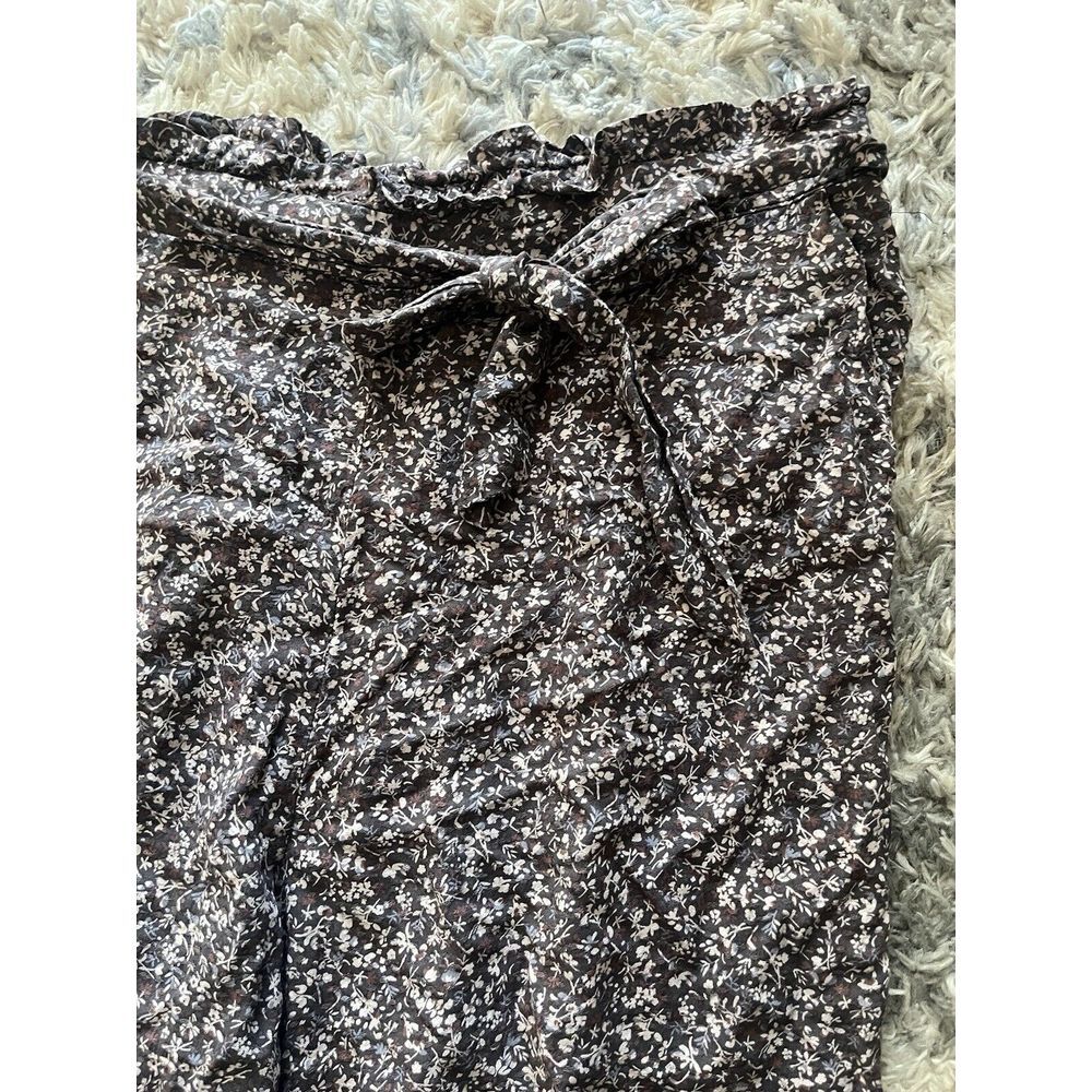 Sadie & Sage Floral Pants Sz L With Belt Stretch Wide Leg Comfort Classy